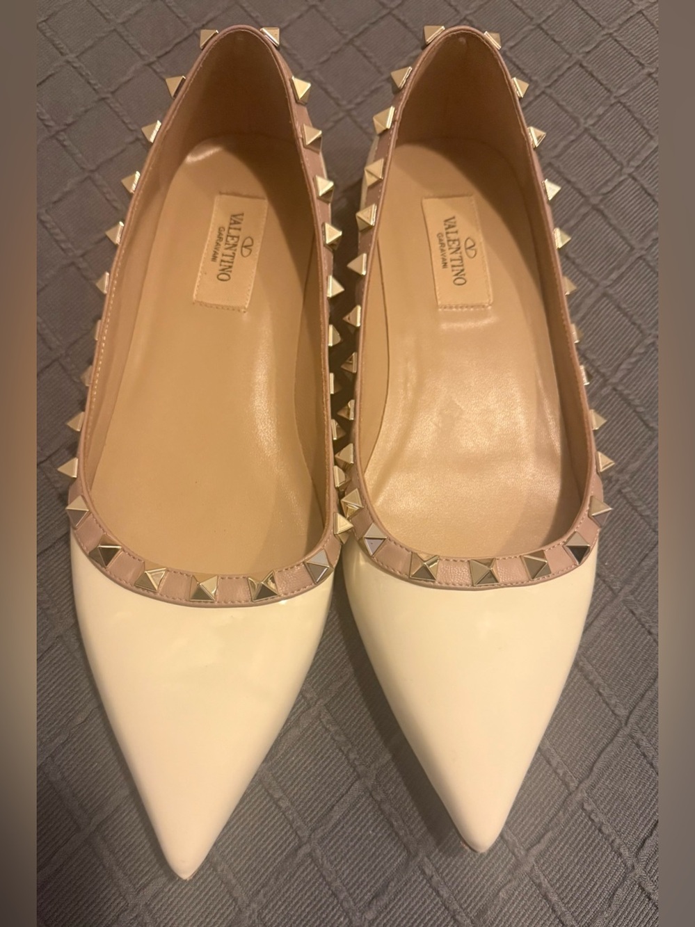 Valentino Rockstud Patent Ballerina Flats